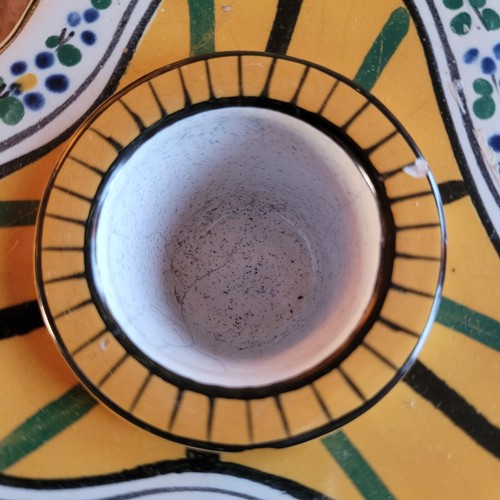 Vintage Art Decò porcellana francese Faience Encrier o calamaio triangolare anni '30 /LEGGI - Foto 6 di 24