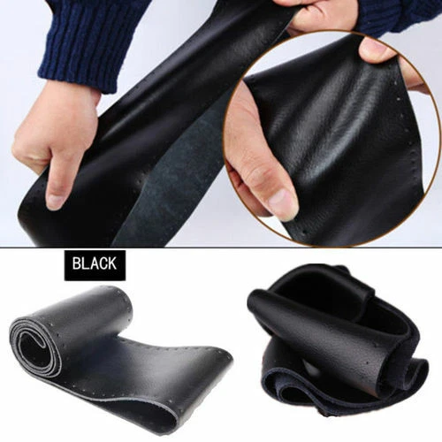 Hágalo usted mismo Cubierta de volante de coche Rosca de aguja antideslizante Negra para Lincoln Town Car Foto 3 de 4