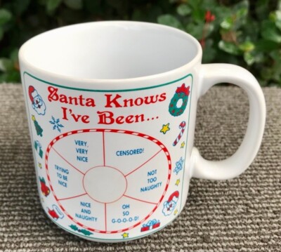 Santa Knows I've Been  Ceramic Christmas Multiple Choice Coffee Mug by Papel