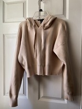 beige cream cropped hoodie