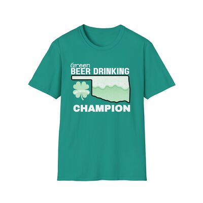 St Patrick's Day Green Beer Drinking Champion Oklahoma funny T-Shirt, Tee, Top,