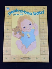 Vintage 1981 Whitman Peek a Boo Baby Uncut Paper Doll NOS 80s