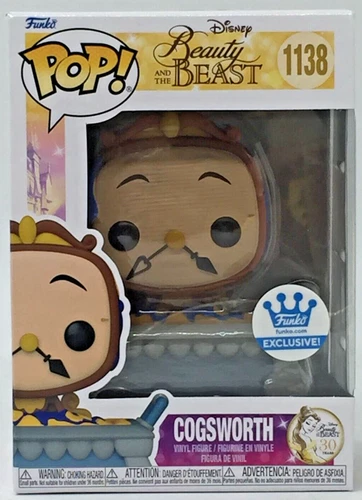 Funko Pop! Disney Beauty and the Beast Cogsworth #1138 Funko EX W/ Pop Protector