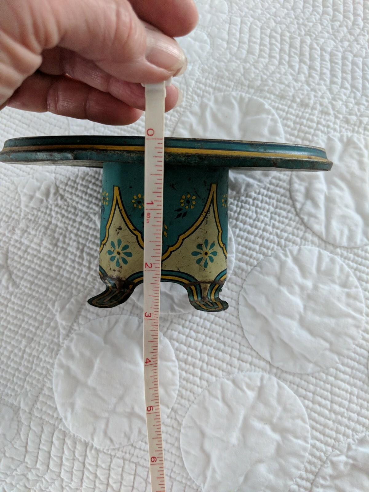 Antique Green Peacock Tin Lithograph Toy Table & 4 Chairs