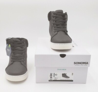 Sonoma Goods For Life Kinsleyy Womens Faux Fur High Top Sneakers 10M Black New