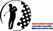 Vinyl Decal Sticker - Golfer inside Golf Ball Car Truck Bumper Window JDM Fun 9"
