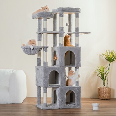 70.1'' Sturdy Cat Tree Tower Activity Center Playing House Condo For Kitty Rest