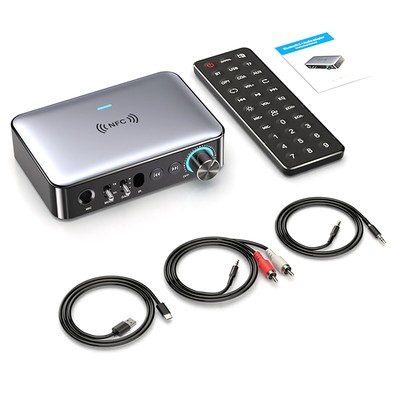 1*Bluetooth 5.1 Audio Receiver Transmitter NFC AUX Mic HIFI Wireless Adapter