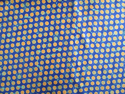 Foulard Carré Vintage FIUME 100% Soie - Dimensions 86 X 89 Cm - Bleu - Occasion