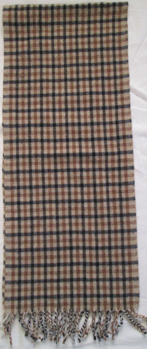 Écharpe 100% Laine Rose à Motifs Floraux - 25x170 Cm - Vintage Italie - Occasion Très Bon état