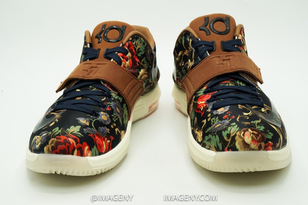 NIKE KD 7 VII NEW SIZE 10.5 FLORAL MIDNIGHT NAVY BLACK HAZELNUT