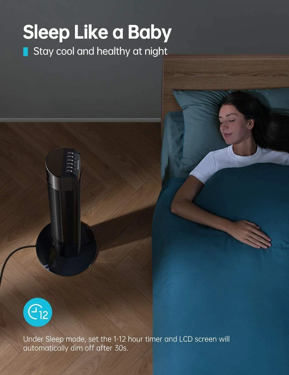 Tower Fan Homech Whole Room Wind Curve Auto Oscillating Tower Fan Remote  Control | eBay