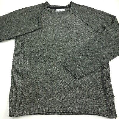 And Now This Deep Pine Green / Gray Textured Crewneck Sweater Mens Medium