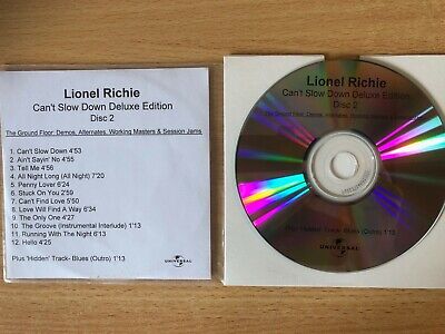 Lionel Richie Can T Slow Down Rare Promo Only Cdr Acetate Demo S Jams New Ebay