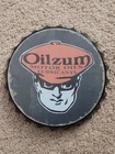 Oilzum Motor Oils Bottle Cap Shaped Metal Sign With Vintage Antique Finish
