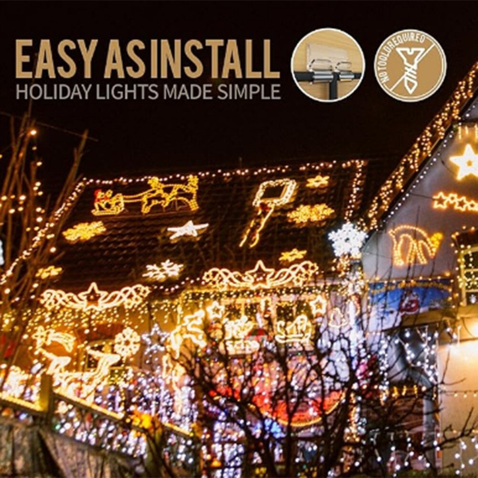 100Pcs Hooks for Outdoor String Lights Clips HeavyDuty Cable Clips