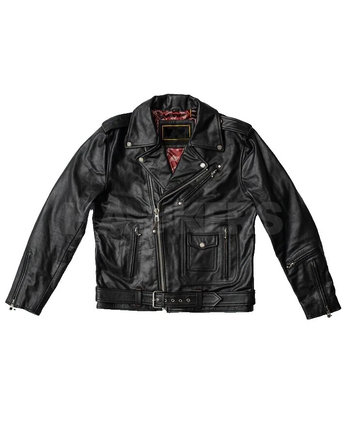 Chaqueta de motocicleta con flecos para hombre