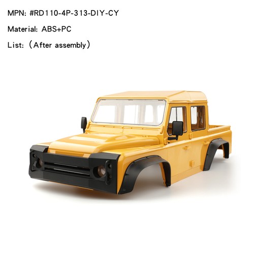 313mm 4 Doors RD110 Pickup Body Shell for 1/10 RC Crawler Traxxas TRX4 SCX10 III - Picture 9 of 22