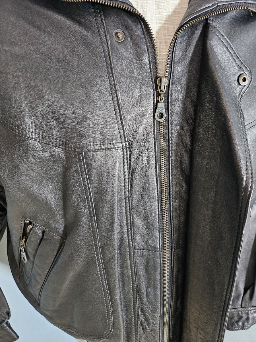 Vintage ECHTES LEADER RARE Lined Black Leather Motorcycle Vintage ECHTES LEADER RARE Lined Black Leather Motorcycle