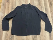 Eileen Fisher Jacket, Women's Size Large, Black, Open Blazer, Long Sleeve