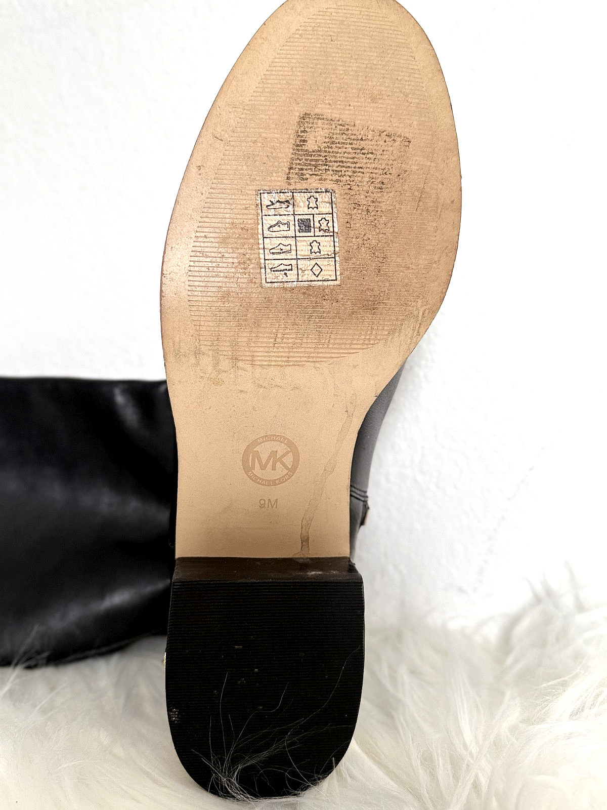 women's Michael Kors Hayley two-toned black and brown leather riding boots thumbnail 12