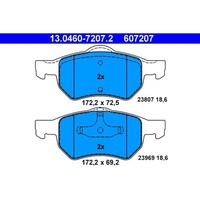 Ate 13.0460-7207.2 Bremsbelagsatz, Scheibenbremse