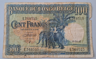 Belgian Congo 100 francs 1947 see other sales
