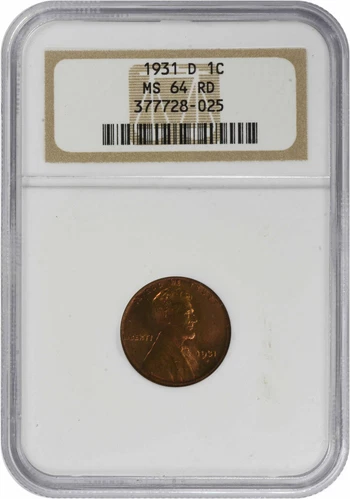 1931-D Lincoln Cent MS64RD NGC