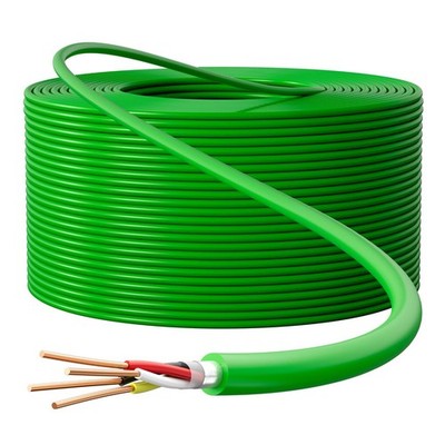 Busleitung 2x2x0,8mm 100m, CCA, geschirmt, grün mit Metermarkierung, Smart Home,