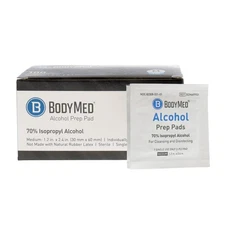 BodyMed Alcohol Prep Pads with 70% Isopropyl Alcohol, 100 Count