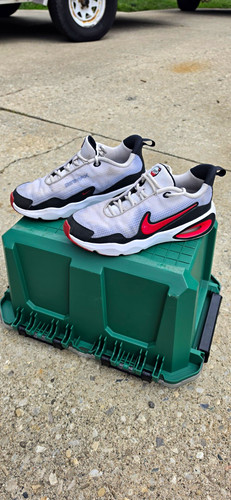 Nike Air Max Unisex Kids Low Top Mesh Lace-Up Sneakers White/Black/Red US 7