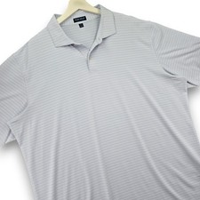 Peter Millar Crown Crafted Mens 2XL Blue White Stripe S/S Polo Shirt Golf