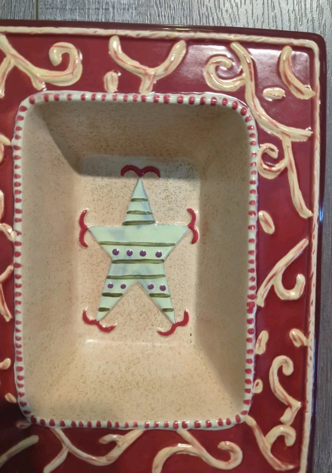 Pfaltzgraff  Divided Christmas Holiday Snack Dish Brand New  - Image 4 of 4