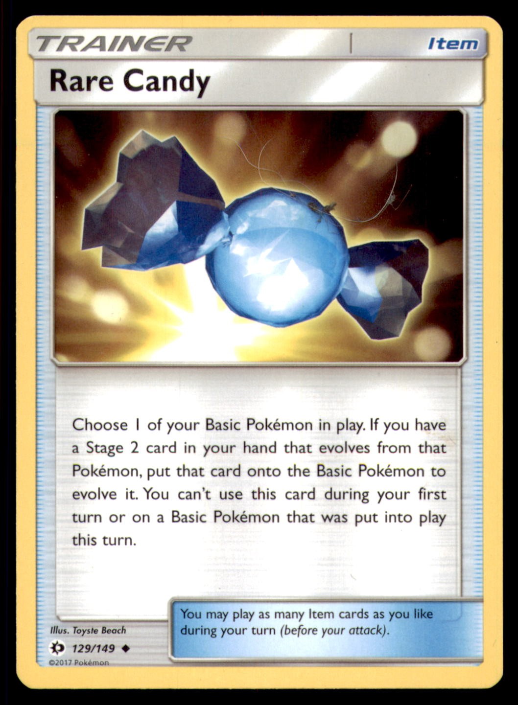 Rare Candy 129/149 SM Base Set 2017 Toyste Beach