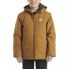 Carhartt Montana Insulated Hooded Jacket Brown Boys' Size XXS - 4/5 NWT