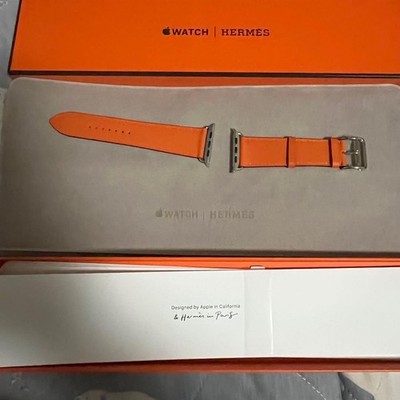 Hermès Apple Watch Band 45mm Orange Compatible with Series 3-8 Used