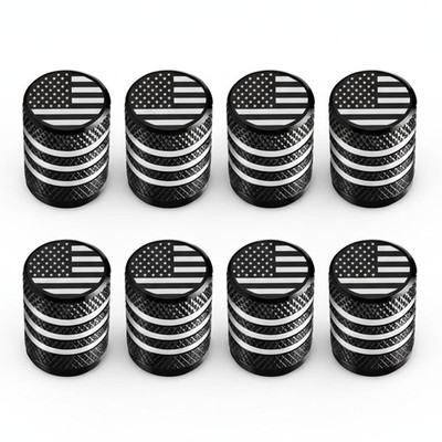 8-Pack Aluminum Tire Valve Stem Caps with Seal Corrosion Resistant American Flag