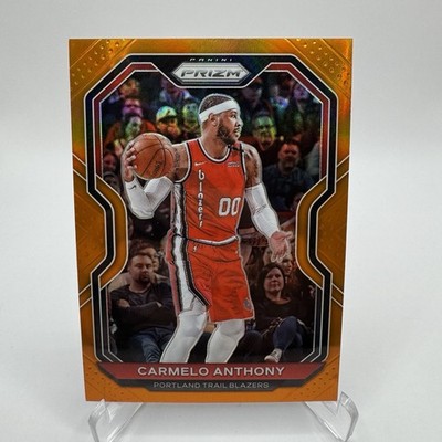 Carmelo Anthony 2020-21 Panini Prizm Basketball Orange 7/49 Jersey Number