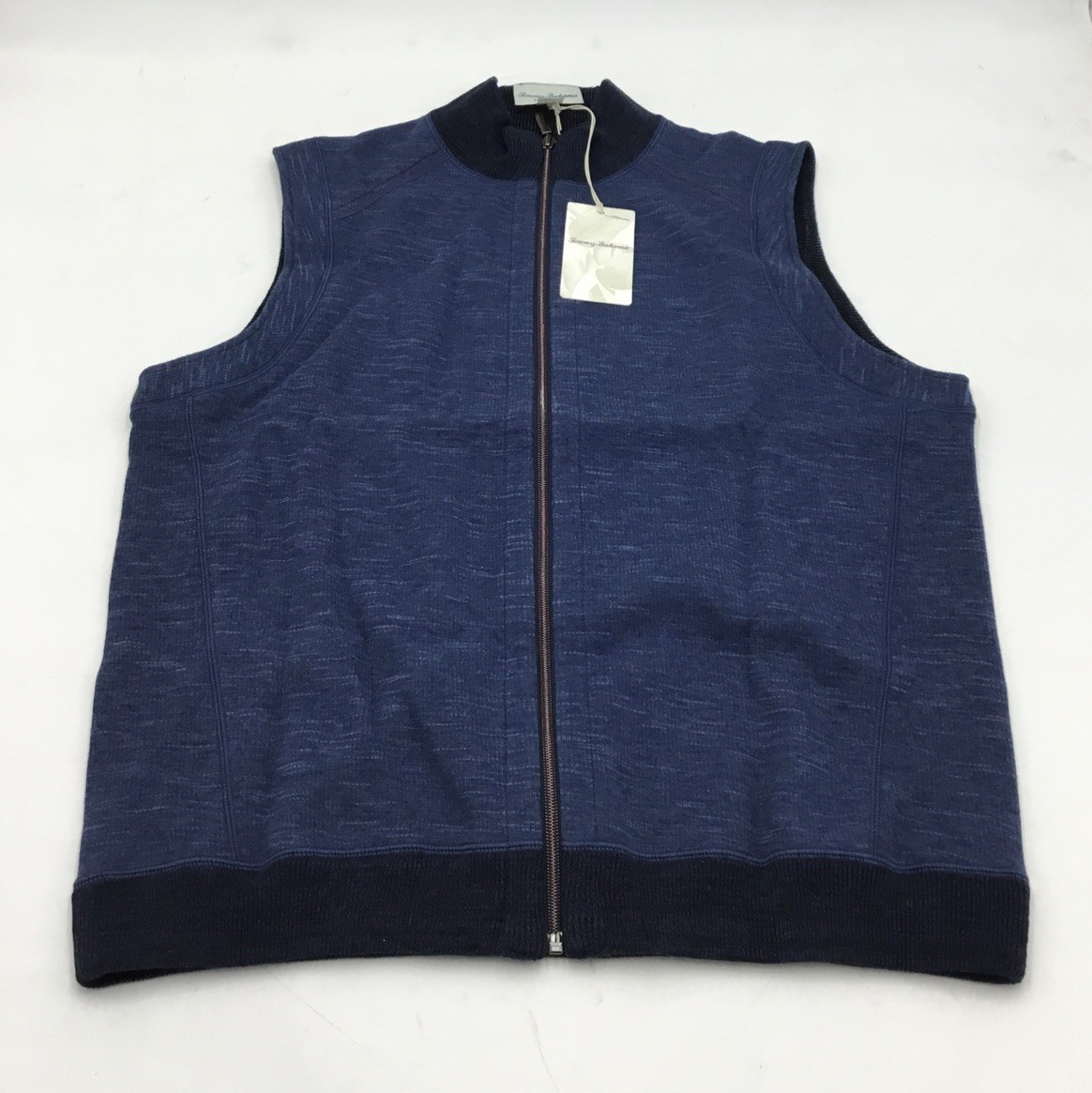 Tommy Bahama Mens Reversible Full Zip Vest in Bering Blue Size Medium 15490₽