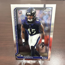 Topps 2025 Chrome Rookie Mike Green Baltimore Ravens Football Card #376. rookie card picture