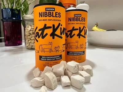 2x KatKin Chicken Nibbles - freeze dried cat treat - 100% chicken breast 50g x2