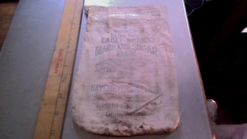 H&E Eagle Brand 2 lb cloth Sugar Sack Havermeyers & Elder NY antique vintage old