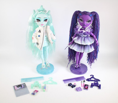 2x Rainbow High Shadow High Puppen mit Zubehör Zoe Electra & Monique Verbana