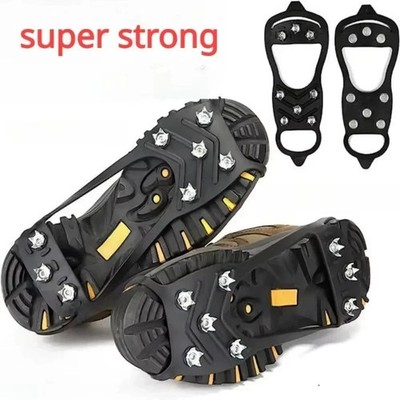 8 Teeth Ice Gripper Spikes Shoe Covers Winter Anti Slip Snow Crampons USA