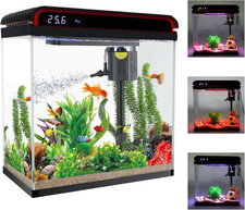 5 Gallon Fish Tank, Betta Fish Tank Small Aquarium Starter Kits Self Cleaning wi