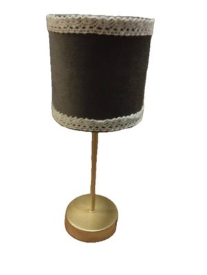 Fischer Honsel Aura Lampada Da Tavolo E14 Paralume In Tessuto Velluto Petrolio Color Oro 50495 Lampa 36995705