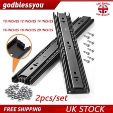 Pair Heavy Duty Fully Extension Ball Bearing Drawer Runners Slide 10-28''