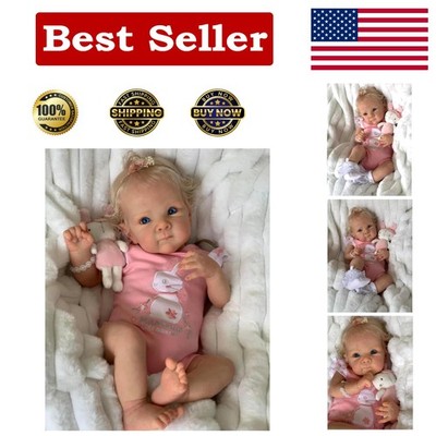 Realistic Reborn Baby Dolls Silicone Full Body Girl 18 Inch Lifelike Baby Dol...