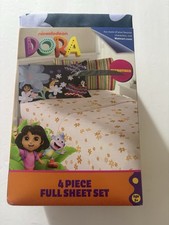 Nickelodeon Dora The Explorer 4-Piece Microfiber Full Sheet Set Multicolor - NEW