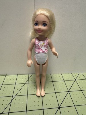 2016 Mattel Chelsea Doll   Blonde Hair, Blue Eyes, Pink Gingham Swimsuit   5.5 